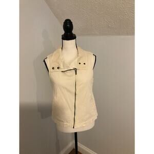 Anthropologie Marrakech Cream/Ivory Fleece Lined Vest